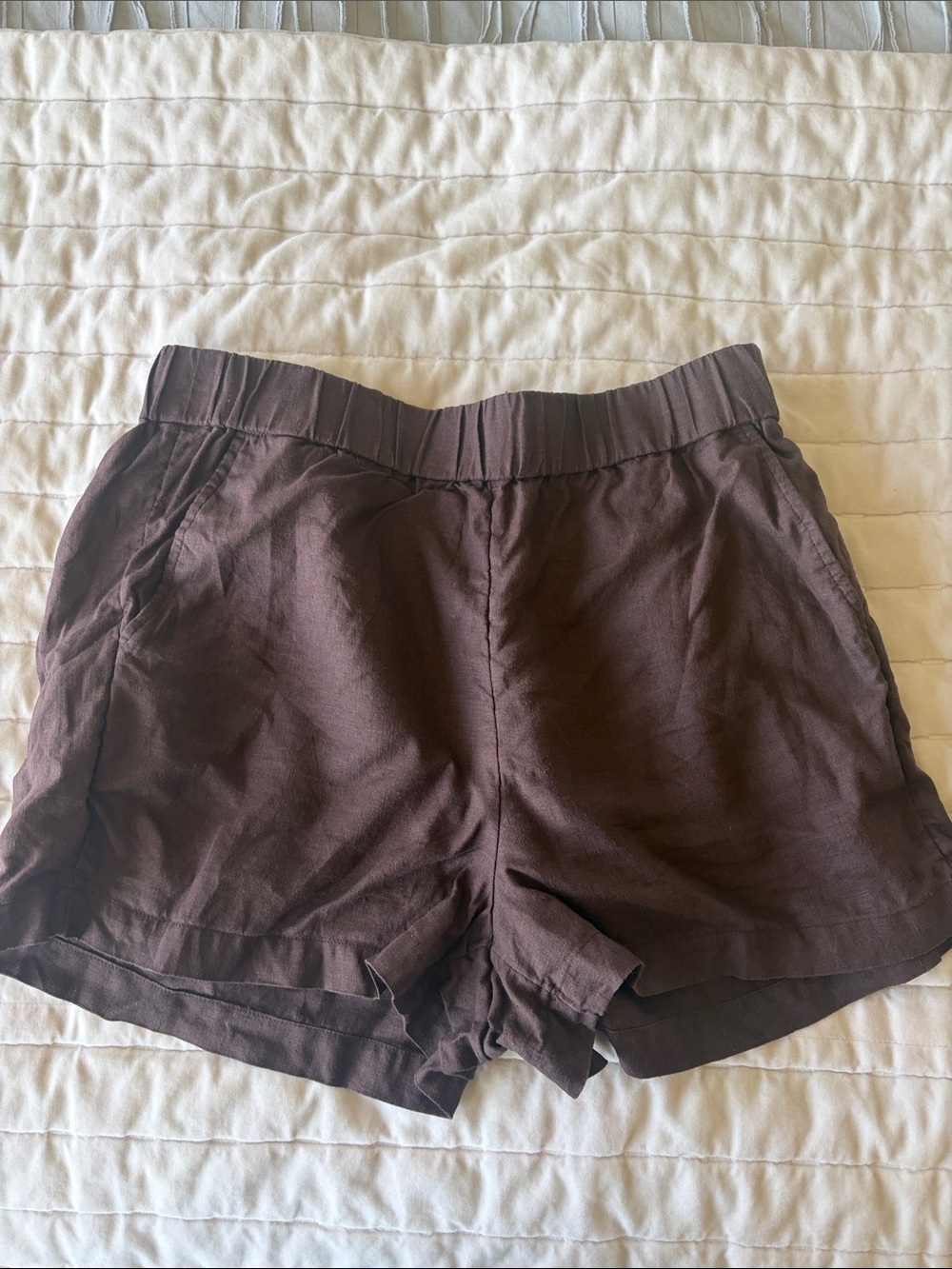 J. Crew Dark Brown St. Tropez Linen-Shorts